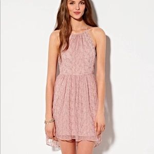 NWT American Eagle Halter neck pink mesh dress